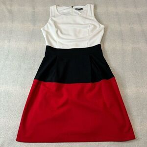 Tommy Hilfiger Women’s Colorblock Dress Size 4 White Black Red
